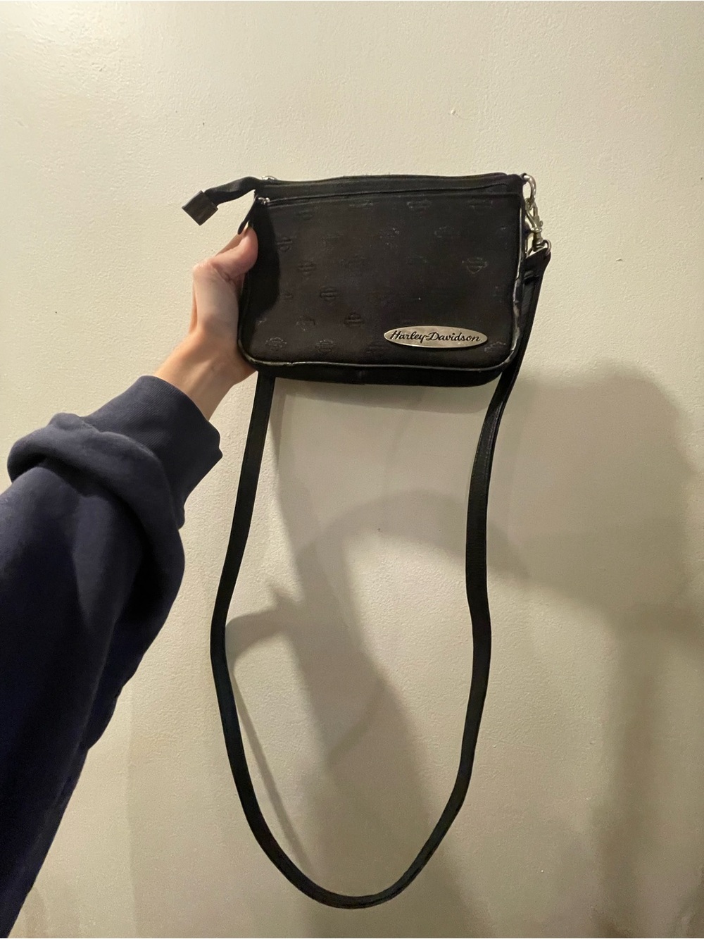 Harley-Davidson Black Embossed Crossbody Bag